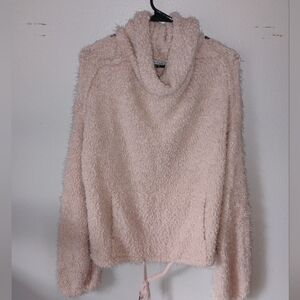 Young Fabulous & Broke Blush Fuzzy Cowl Neck Sweater